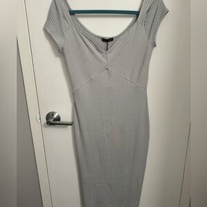 Zara Elegant Gray Women's Midi Dress
